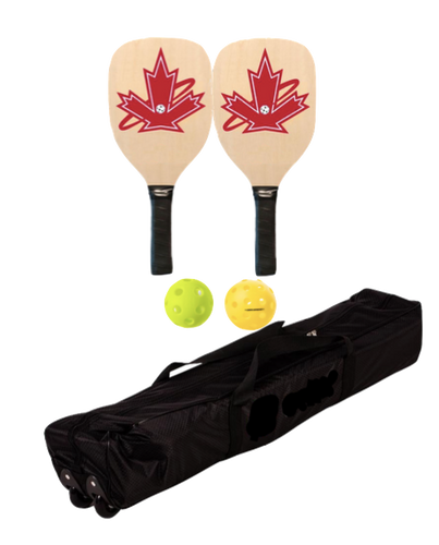 Premium Wooden 2 Paddle + Net Package